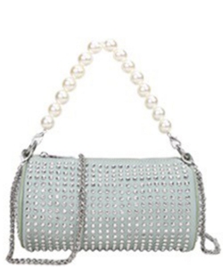 Bling bag with exchangeable pearl handle ZS9037 LIGHT GREEN